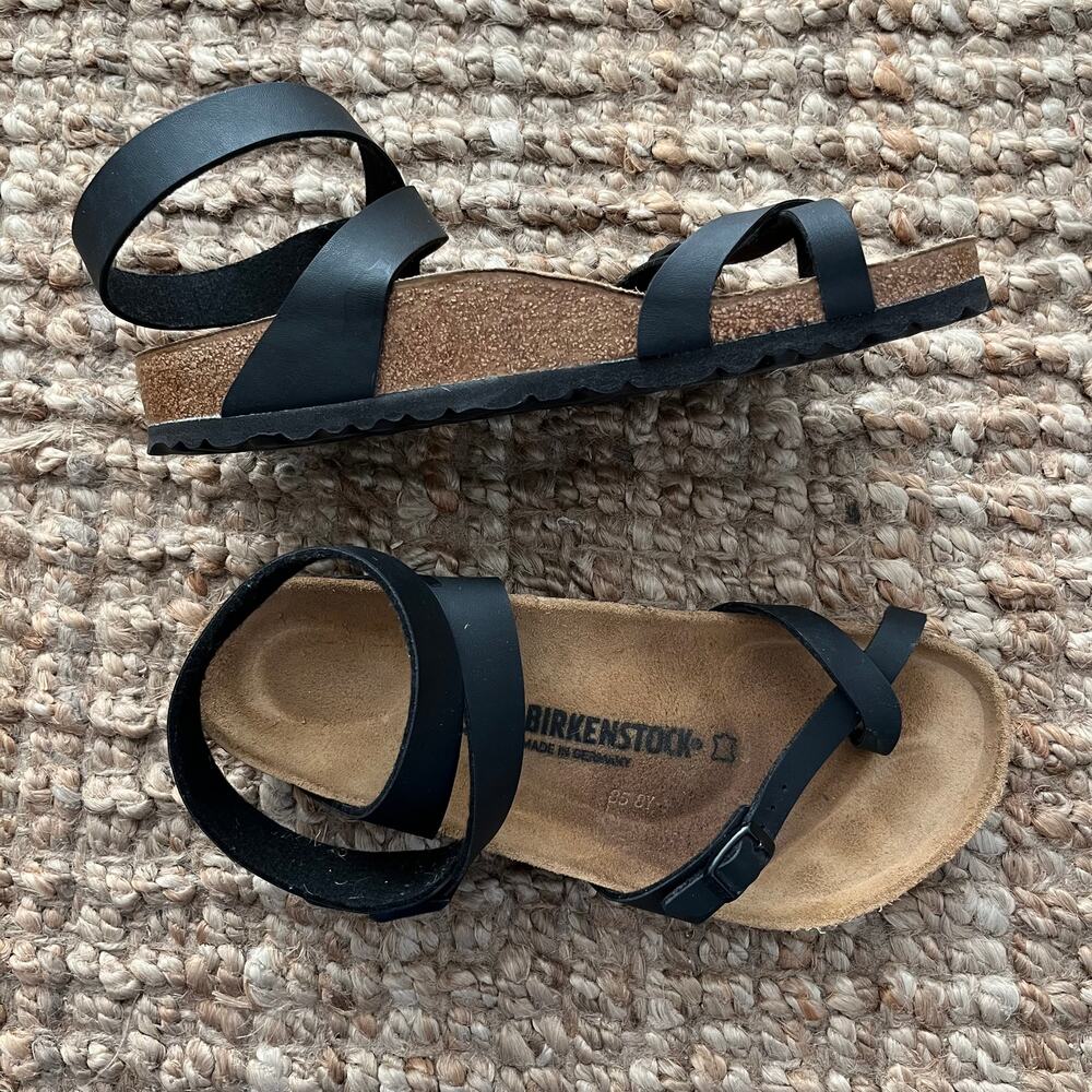 Birkenstock Taormina Black Birko-Flor Sandals Women 11 EU 42 Like New